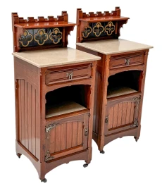Two Arts & Crafts Nightstands by Gustave Serrurier-Bovy, 1900s